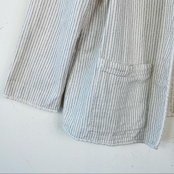 EILEEN FISHER REVERSIBLE COTTON KIMONO JACKET M Open Front Lagenlook Blazer - Picture 12 of 13
